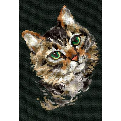 RIOLIS Counted Cross Stitch Kit 8.25'X11.75'-Grey Cat (10 Count)
