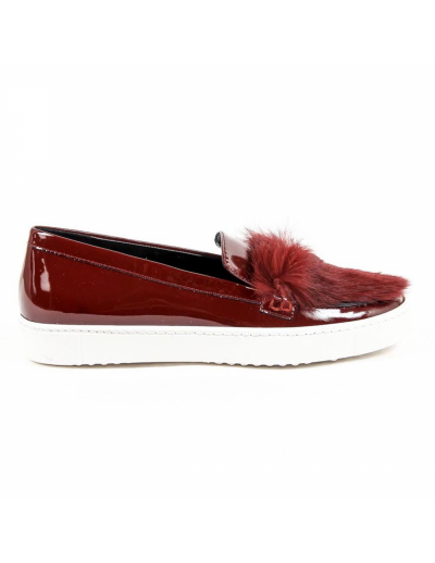 V 1969 Italia Womens Slip On Sneaker 312095 VER BORDEAUX-PELO BORDEAUX