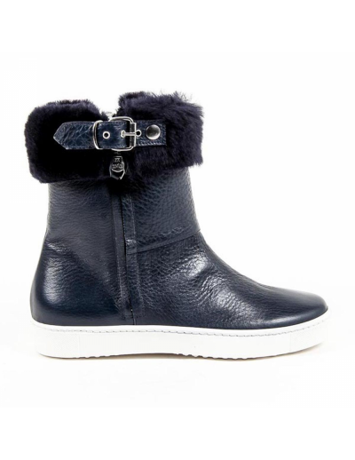 V 1969 Italia Womens Short Boot 312079 ADRIA BLU/MERINO BLU