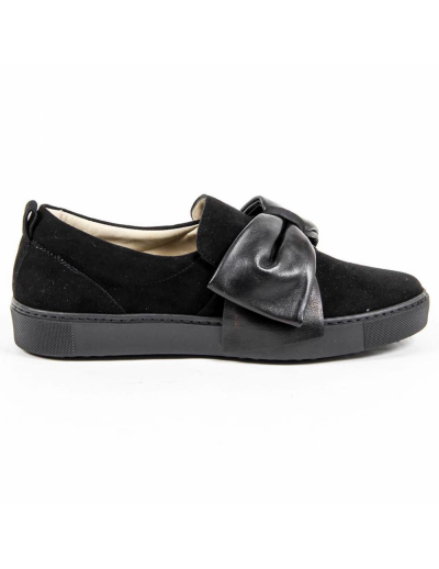 V 1969 Italia Womens Slip On Sneaker 302076 CAMOSCIO NERO/NAPPA NERO