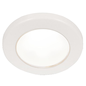 Hella Marine EuroLED 75 3' Round Screw Mount Down Light - White LED - White Plastic Rim - 12V