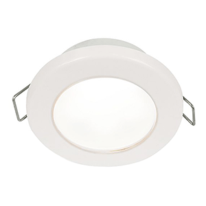Hella Marine EuroLED 75 3' Round Spring Mount Down Light - White LED - White Plastic Rim - 12V