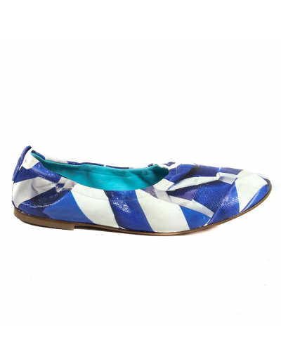 V 1969 Italia Womens Ballerina 302999 OTTICO BEIGE AZZURRO