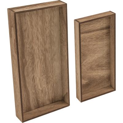 Idea-Ology Wooden Vignette Trays 2/Pkg-Brown 4.75'X9'X1.25' & 6'X12'X1.25'