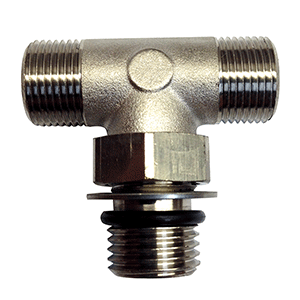 Uflex Boss Style T-Fitting - Nickel - ORB 6 to 3/8' COMP