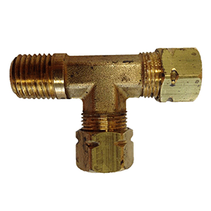 Uflex Male Run T-Fitting - 3/8' x 3/8' Tube x 1/4' NPT