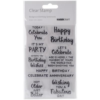 Kaisercraft Sentiments Background Stamp 4'X6'-Birthday