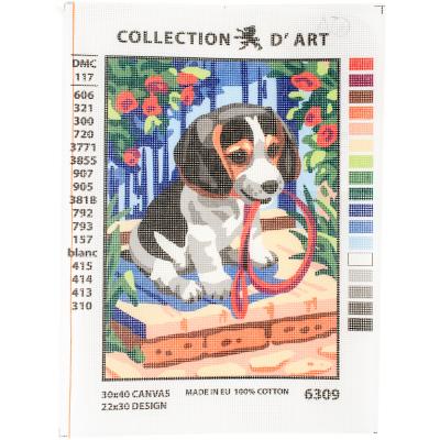 Collection DArt Needlepoint Printed Tapestry Canvas 30X40cm-Puppy