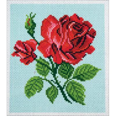 Collection DArt Stamped Cross Stitch Kit 20X22cm-Red Rose
