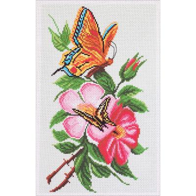 Collection DArt Stamped Cross Stitch Kit 28X37cm-Butterfly On Flower