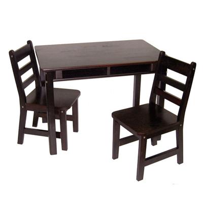 Rect Table Chair Set Espresso