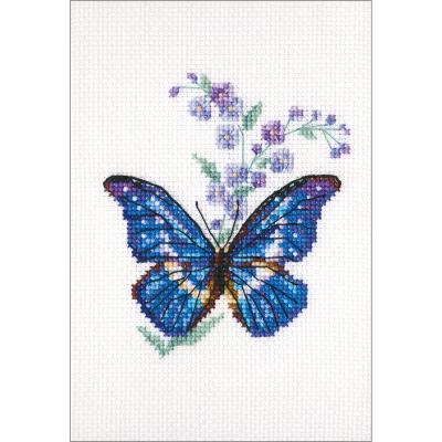 RTO Counted Cross Stitch Kit 3.25'X3.75'-Polemonium & Butterfly (16 Count)