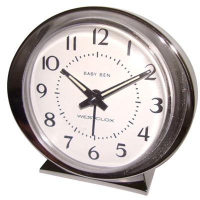 Analog White Face Alarm Clock