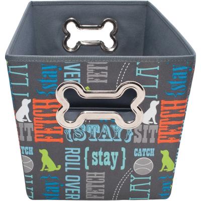 Fabric Pet Toy Bin 14.5'X10.75'X10'-Word Play