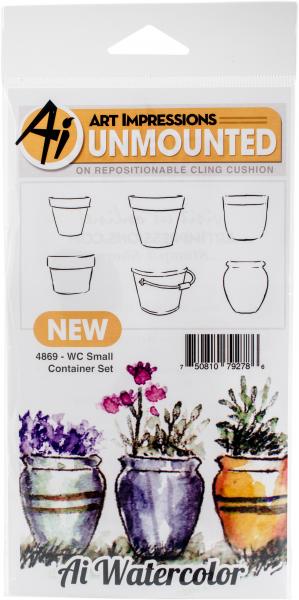 Art Impressions Watercolor Cling Rubber Stamps -Small Container