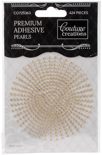 Couture Creations Self-Adhesive Pearls 2mm 424/Pkg-Deep Gold