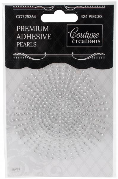 Couture Creations Self-Adhesive Pearls 2mm 424/Pkg-Silver