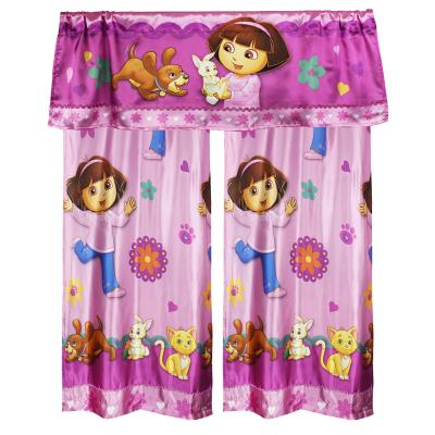 3pc Dora Explorer Drapes Valance Doras Pets Long Curtain Set