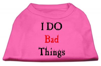 Mirage Pet I Do Bad Things Screen Printed 18'' Dog Sleeveless Shirt Bright Pink XXLarge