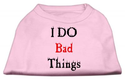 Mirage Pet I Do Bad Things Screen Printed 20'' Dog Sleeveless Shirt Light Pink XXXLarge