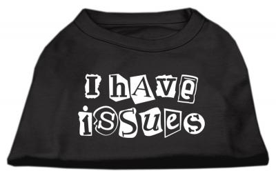 Mirage Pet I Have Issues Screen Printed 10'' Dog Sleeveless Shirt Black Small