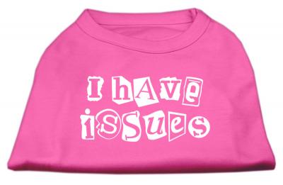Mirage Pet I Have Issues Screen Printed 16'' Dog Sleeveless Shirt Bright Pink XLarge