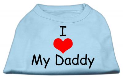 Mirage Pet I Love My Daddy Screen Printed 14'' Dog Sleeveless Shirt Baby Blue Large