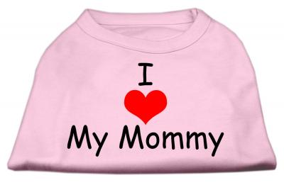 Mirage Pet I Love My Mommy Screen Printed 14'' Dog Sleeveless Shirt Pink Large