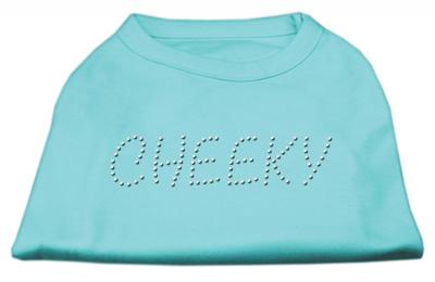 Mirage Pet Cheeky Rhinestone Cotton Sleeveless Shirt Aqua - Medium - 12