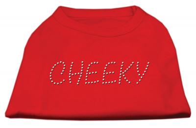 Cheeky Rhinestone Cotton Sleeveless Shirt Red - Medium - 12