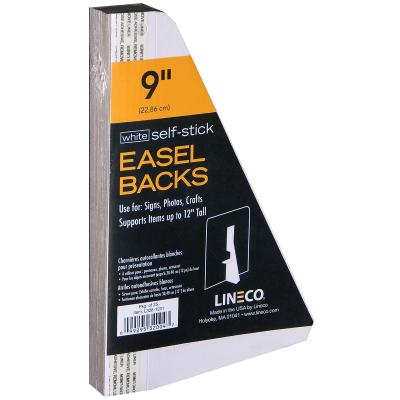 Self-Stick Chipboard Easel Backs 25/Pkg-White Single-Wing 9'