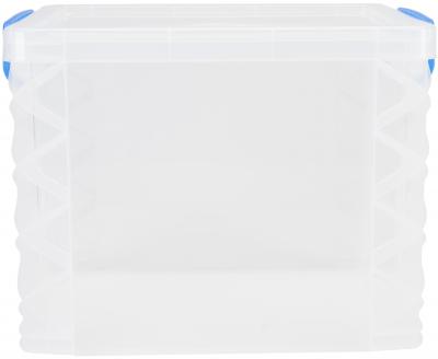 Storage Studios Super Stacker File Box-14.5'X10.5'X11.25' Clear/Blue Handles