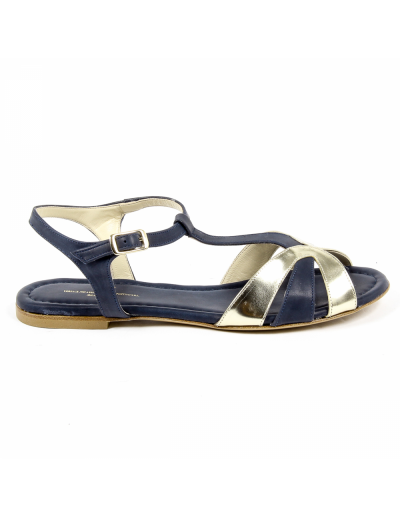 V 1969 Italia Womens Flat Sandal Blue GRAZIA