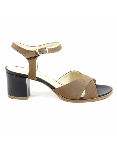 V 1969 Italia Womens Ankle Strap Sandal Taupe VERA