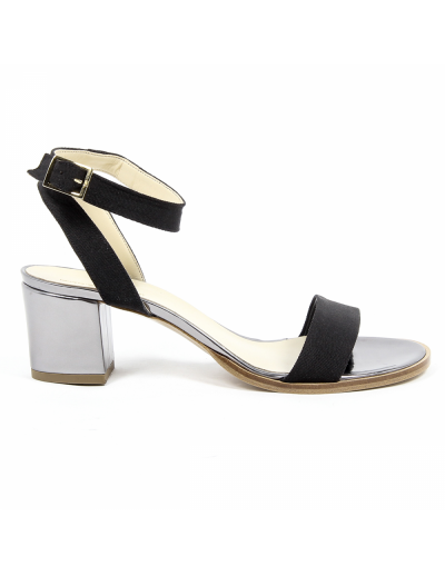 V 1969 Italia Womens Ankle Strap Sandal Black ANNA