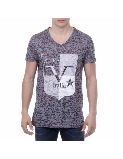 V 1969 Italia Mens T-shirt Short Sleeves V-Neck Black ALEXANDER