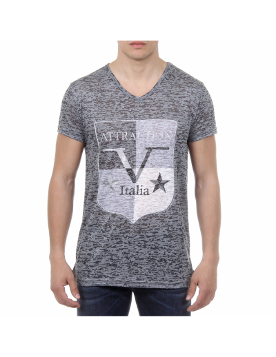 V 1969 Italia Mens T-shirt Short Sleeves V-Neck Dark Green ALEXANDER
