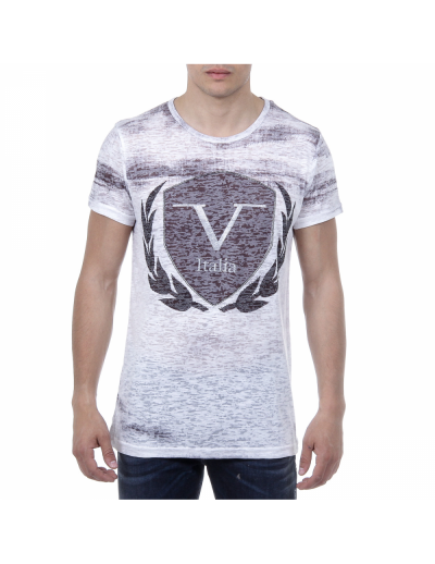 V 1969 Italia Mens T-shirt Short Sleeves Round Neck White LOGAN