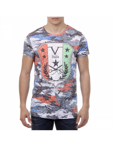 V 1969 Italia Mens T-shirt Short Sleeves Round Neck Multicolor OWEN