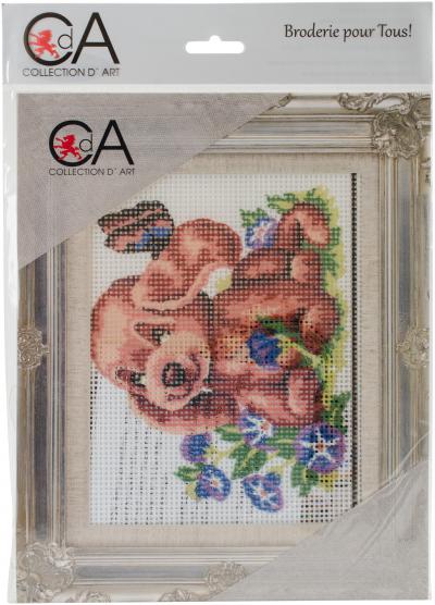 Collection DArt Stamped Needlepoint Kit 20X25cm-Puppy And Butterfly