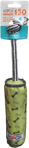 ASPCA Ruff & Tuff Tug N Squeak Dog Toy-Green