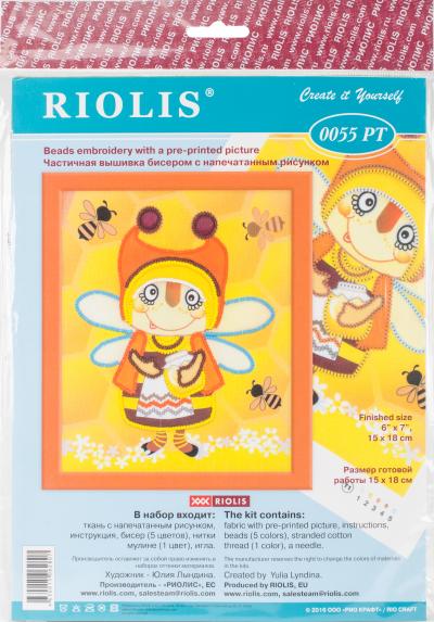 RIOLIS Beaded Embroidery Kit 6'X7'-Granny Bee