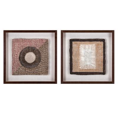 Zaya Paper Art in Shadowbox - Assortment of 2 - Brown