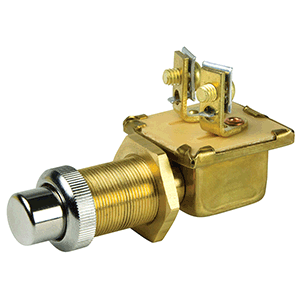 BEP 2-Position SPST Moisture Sealed Push Button Switch - OFF/(ON)