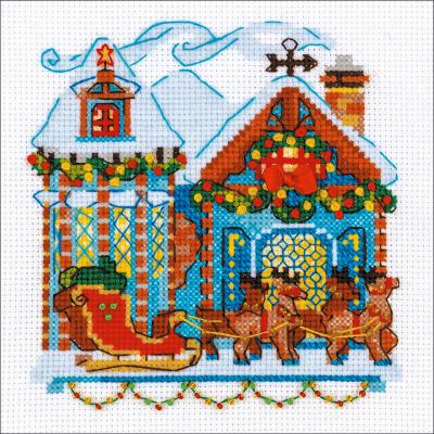 RIOLIS Counted Cross Stitch Kit 6'X6'-Cabin With Sleigh (14 Count)