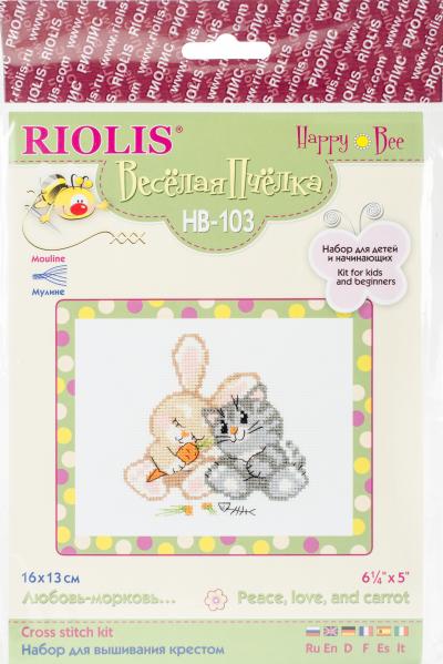 RIOLIS Counted Cross Stitch Kit 6.25'X5'-Peace, Love And Carrot (14 Count)