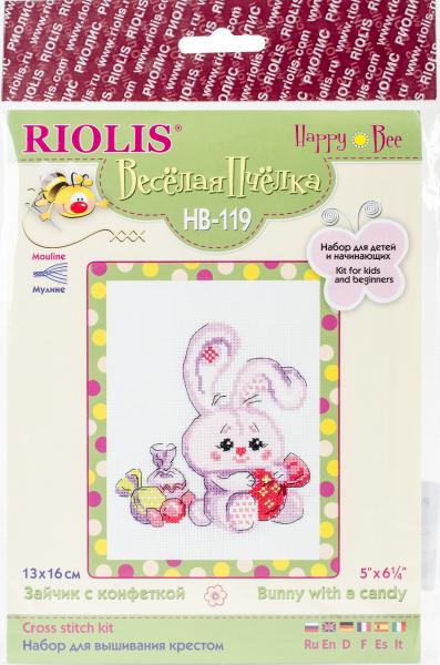 RIOLIS Counted Cross Stitch Kit 5'X6.25'-Bunny With A Candy (14 Count)
