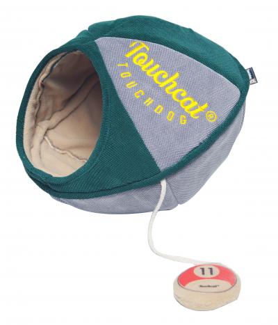 Touchcat Saucer Oval Collapsible Walk-Through Pet Cat Bed House With Play Active Toy
