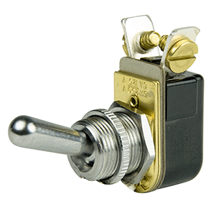 BEP SPST Chrome Plated Toggle Switch - 11/16' Handle - OFF/ON