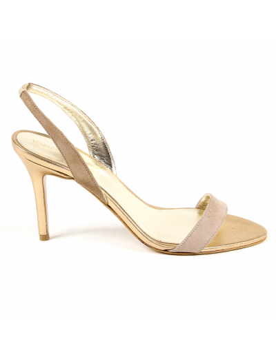 V 1969 Italia Womens Ankle Strap Sandal Gold ELEONOR